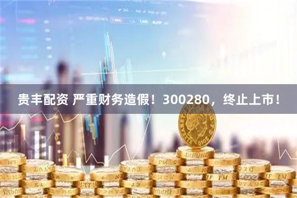 贵丰配资 严重财务造假！300280，终止上市！