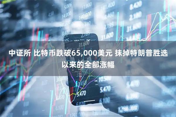 中证所 比特币跌破65,000美元 抹掉特朗普胜选以来的全部涨幅