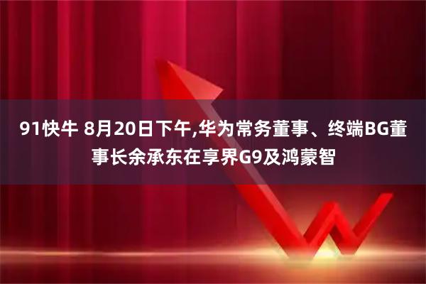 91快牛 8月20日下午,华为常务董事、终端BG董事长余承东在享界G9及鸿蒙智